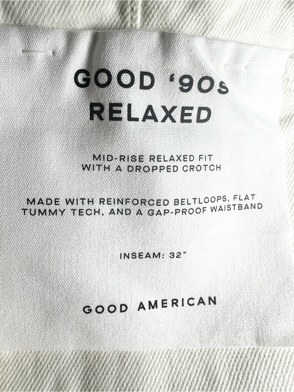 NWOT $168 Good American Good ’90s Relaxed Straight Leg White Jeans 0/25 - Picture 7 of 8